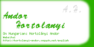 andor hortolanyi business card